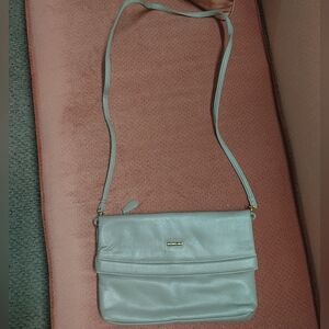 Via Piaggi Elegant Gray Leather Shoulder Bag